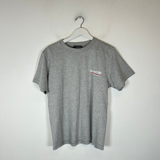 Balenciaga Grey Campaign Logo T-Shirt Size L