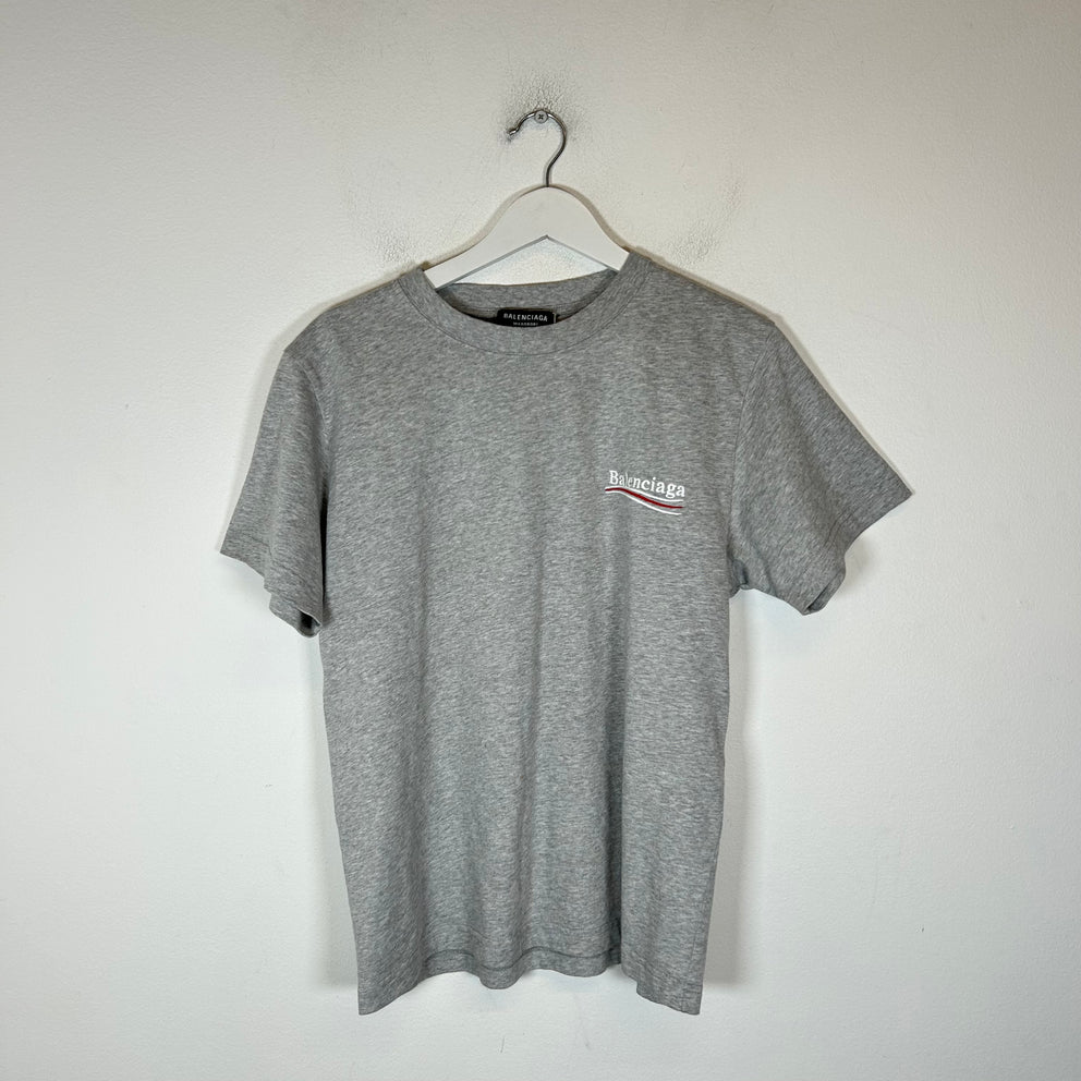 Balenciaga Grey Campaign Logo T-Shirt Size L