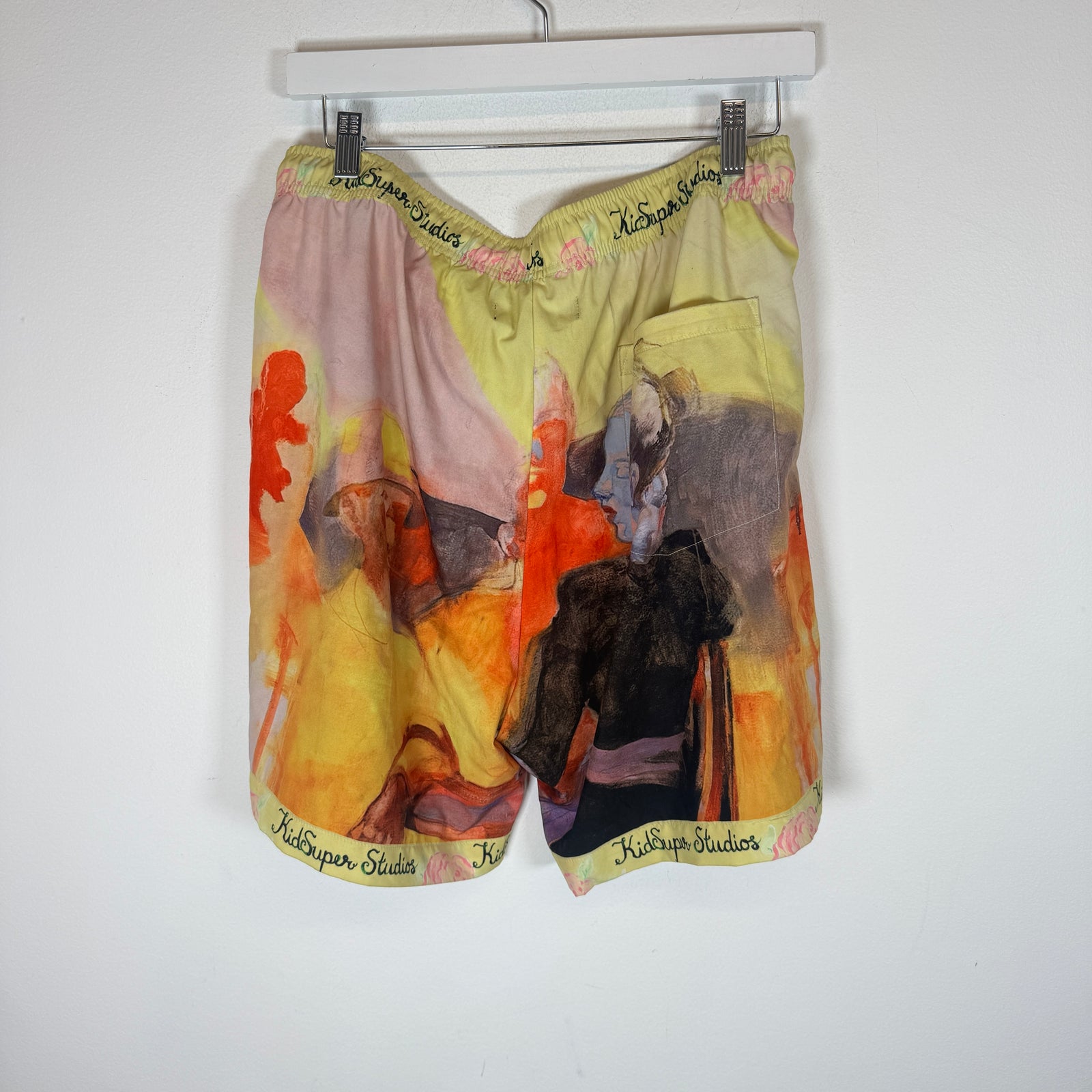 Kid Super Studios Yellow ‘Sad At The Bar’ Shorts Size L