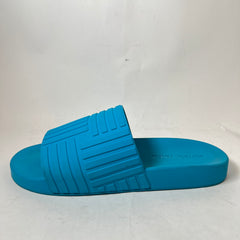 Bottega Veneta Light Blue Amalfi Rubber Slides Size 44