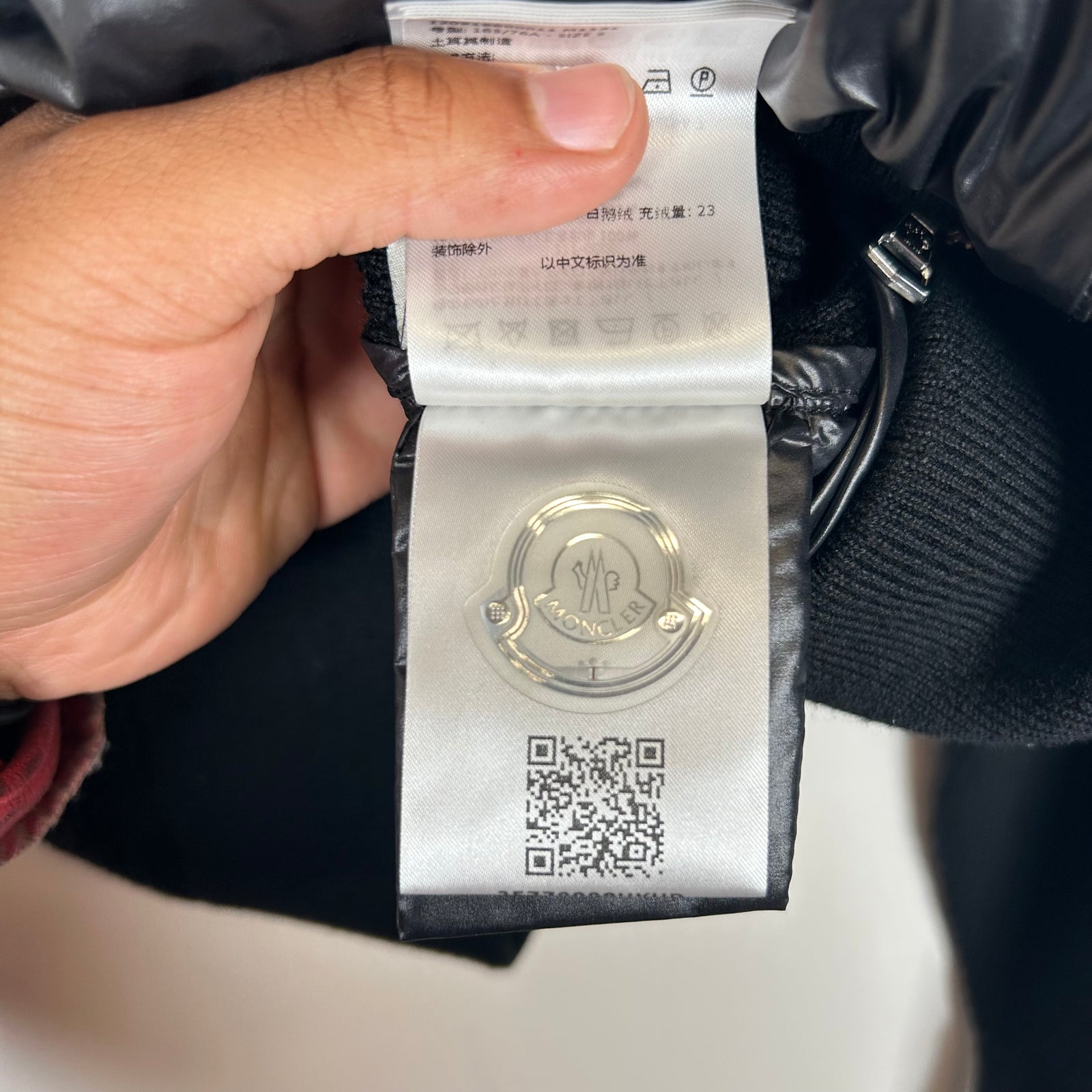 Moncler Black Paneled Down Jacket Size S