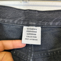 Vetements Black Denim Cut Off Shorts