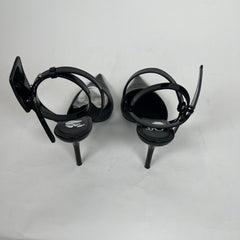 Off-White Black Leather Slingback Heels 38
