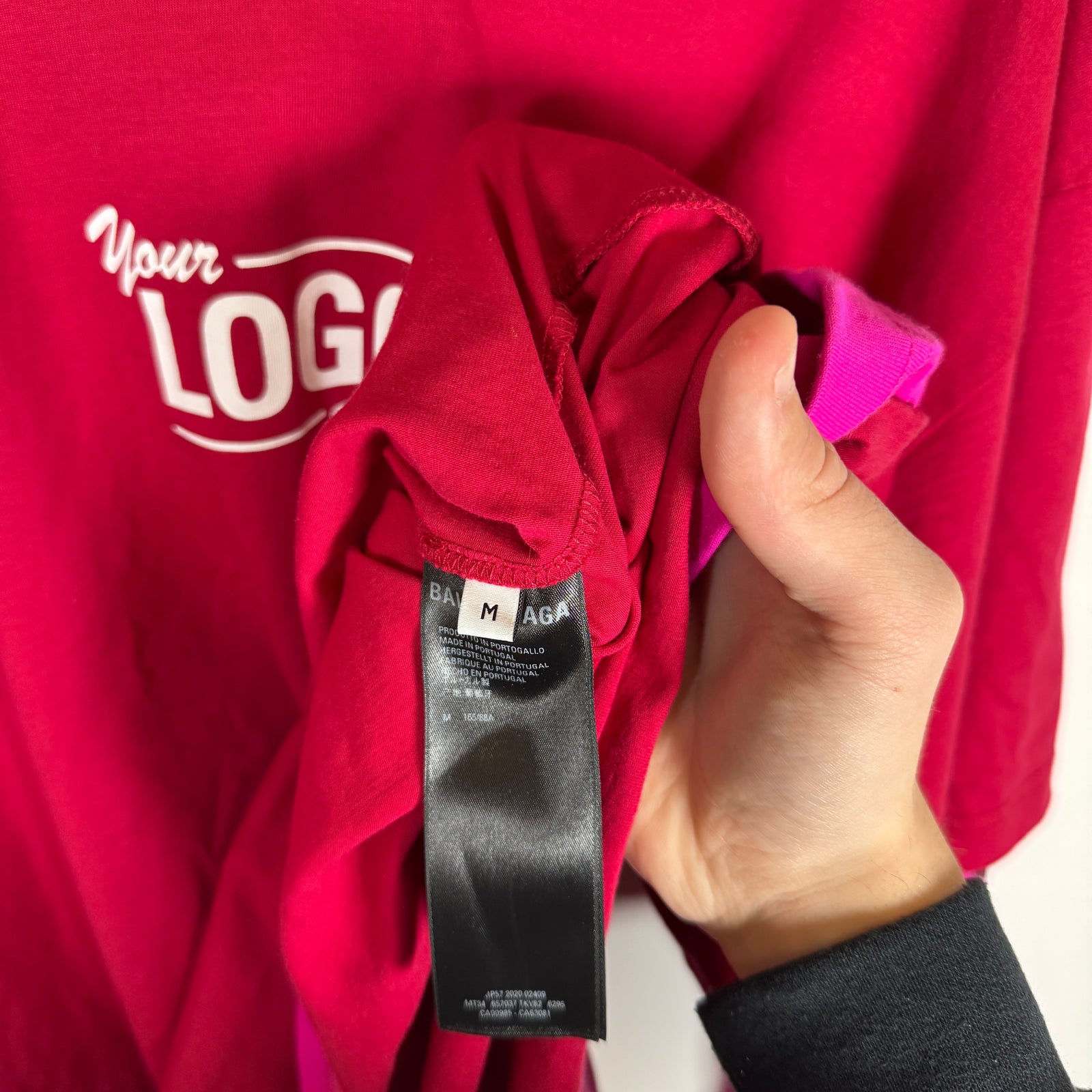 Balenciaga Red 'Your Logo Here' T-Shirt Hoodie Size M