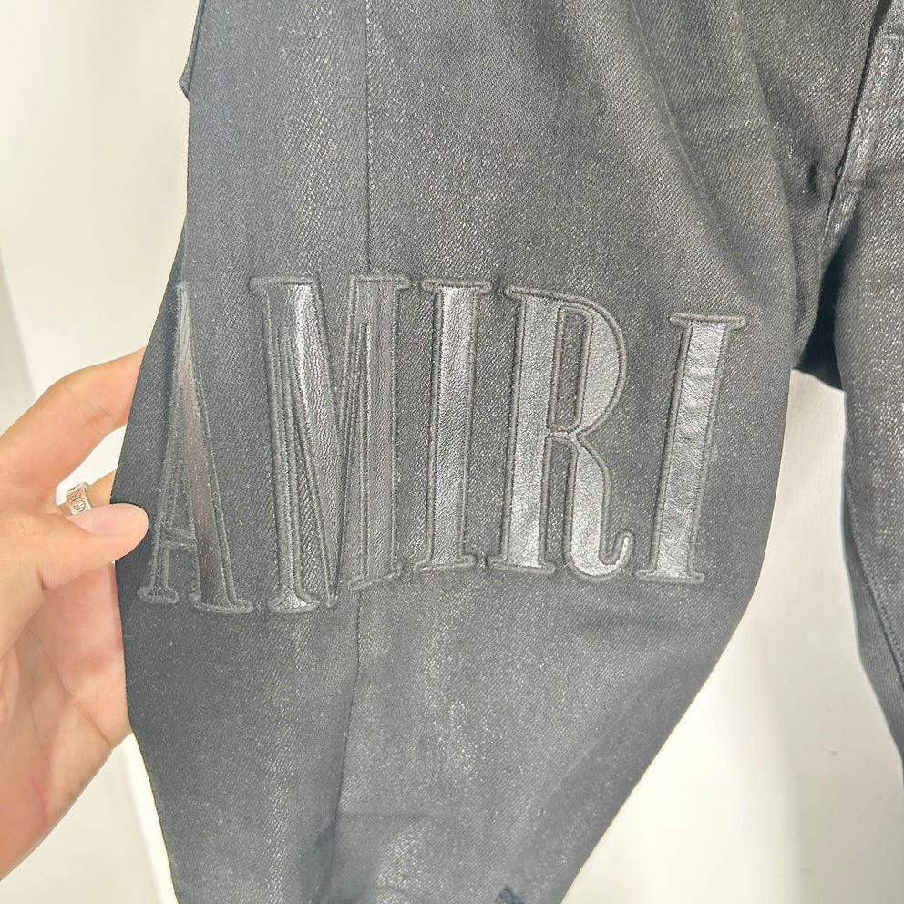 Amiri Black Thigh Logo Jeans Size 34