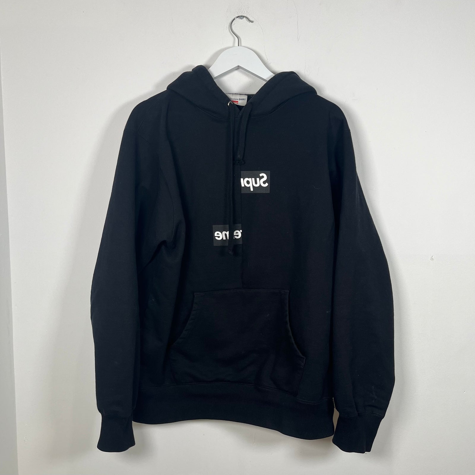 Supreme x CDG Black Box-Logo Hoodie Size L