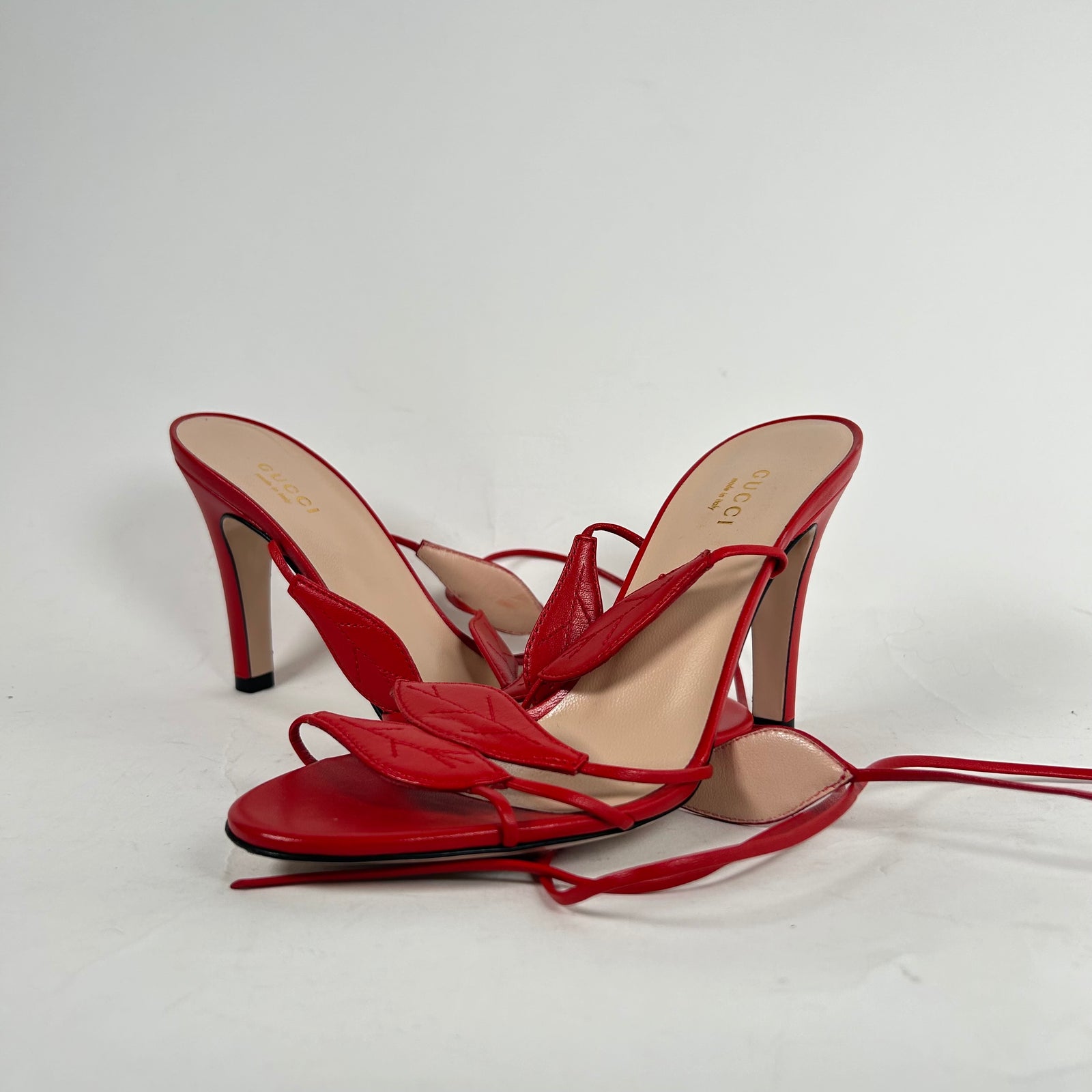 Gucci Red Leather Slingback Heels Size 37.5