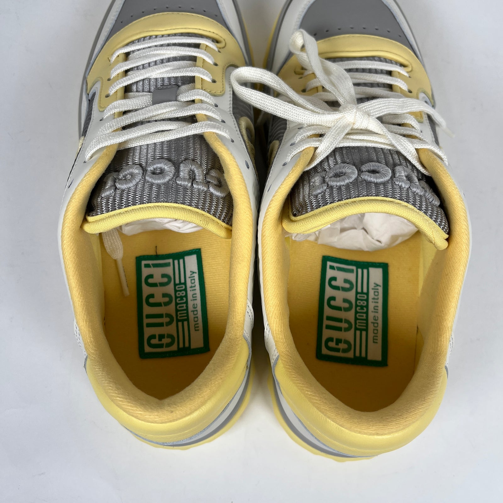 Gucci Mac80 Yellow Leather Sneakers Size 39.5