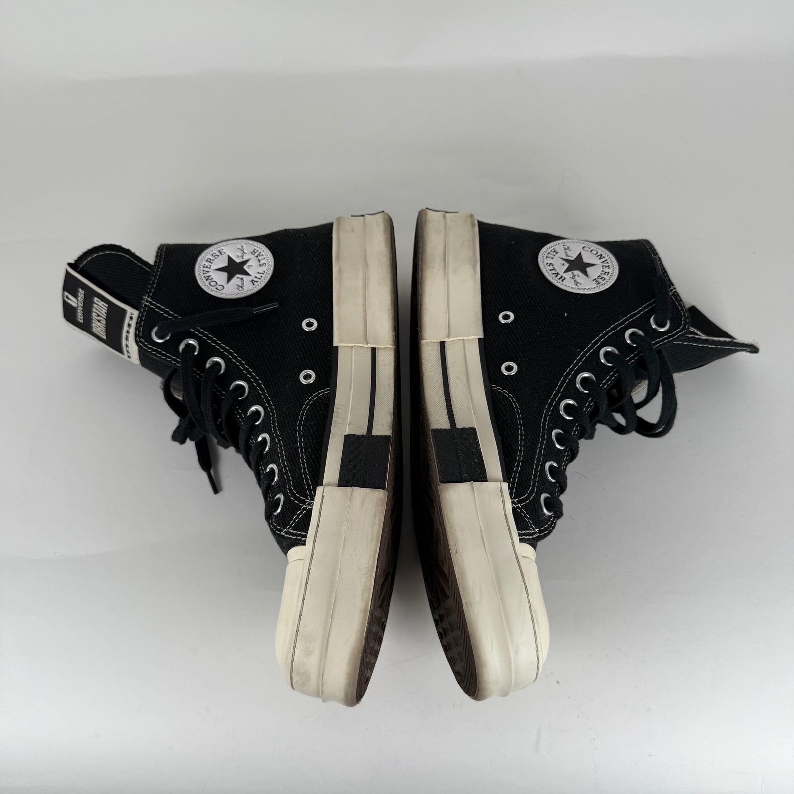 Rick Owens DrkShdw 'Drkstar' Black Hightop Converse Size 9