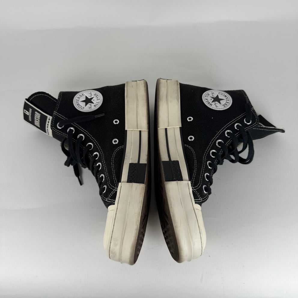 Rick Owens DrkShdw 'Drkstar' Black Hightop Converse Size 9