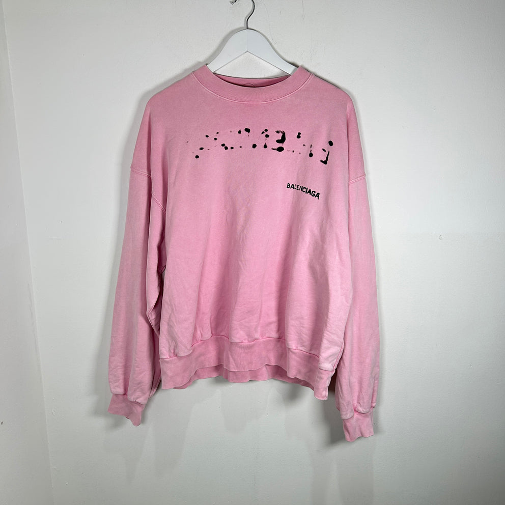 Balenciaga Pink Graphic Logo Longsleeve Size S