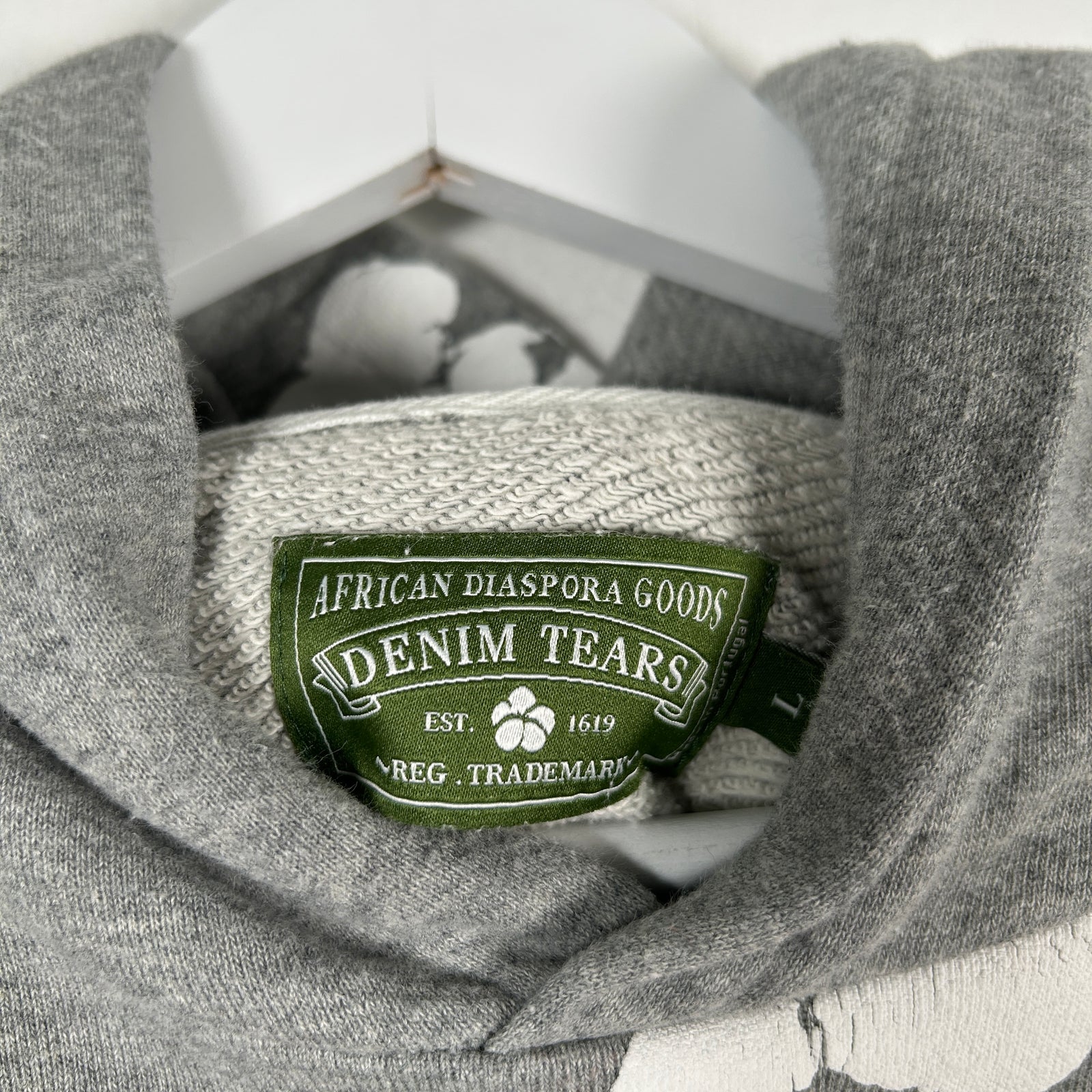 Denim Tears Gray Wreath Hoodie Size L