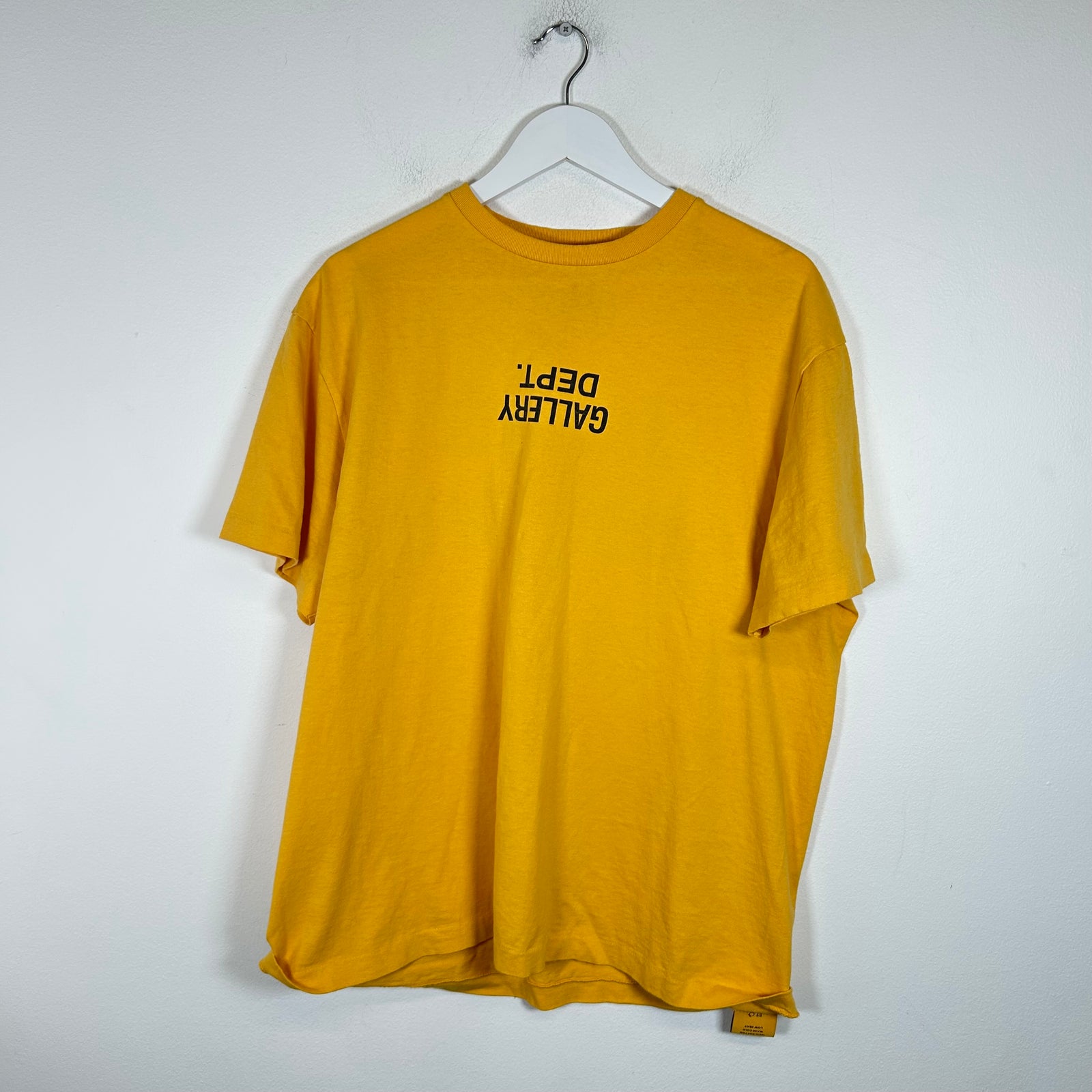 Gallery Dept Yellow Upside Down Logo T-Shirt Size L