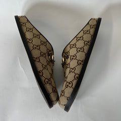 Gucci Beige GG Supreme Horsebit Mules Size 39