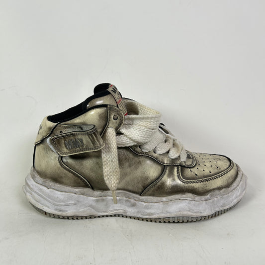 MMY Brushed Patent Leather Wayne High-Top Sneakers