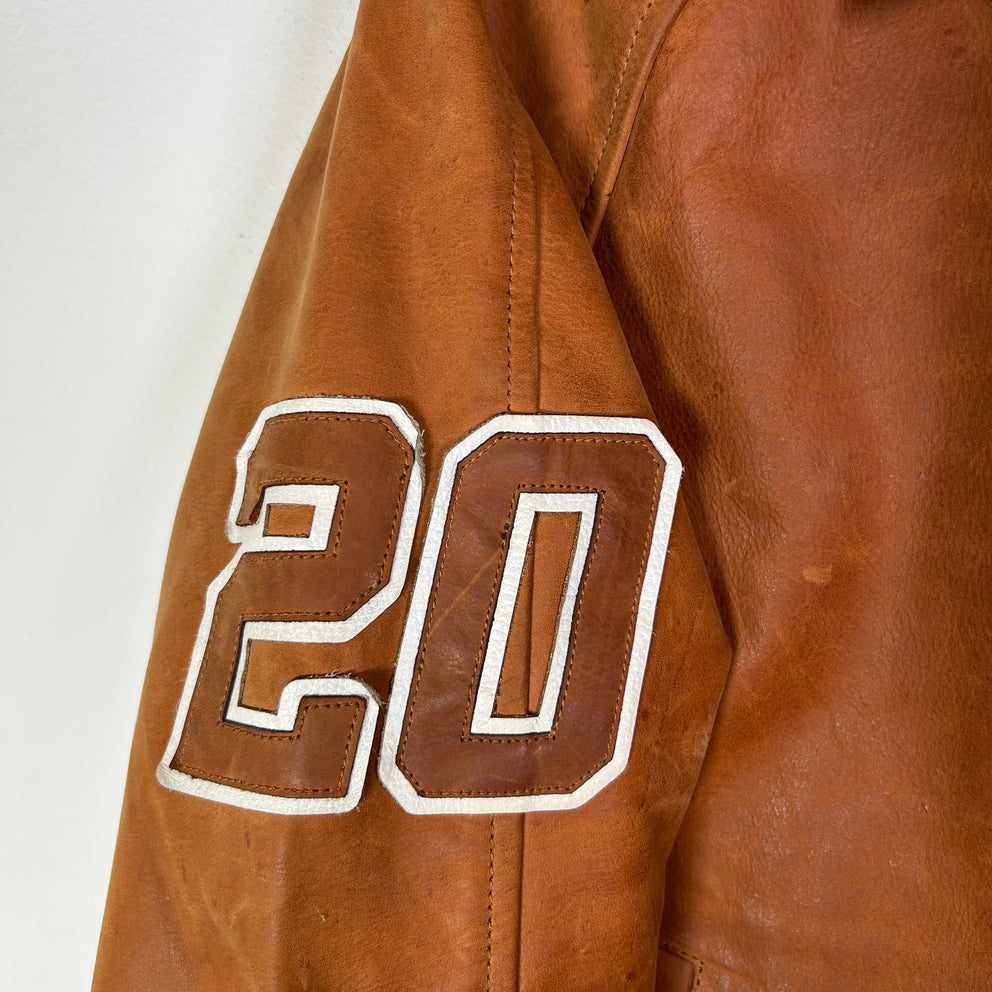 Vale Brown Valley Sports Division Leather Jacket