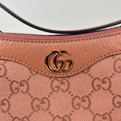 Gucci Pink Small GG Ophidia Canvas Shoulder Bag