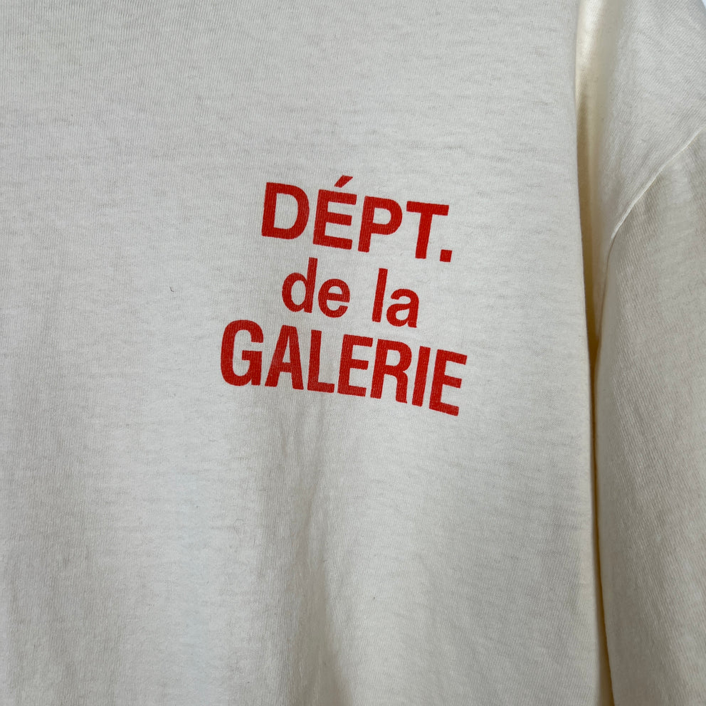 Gallery Dept Cream/Orange French Logo T-Shirt Size XL
