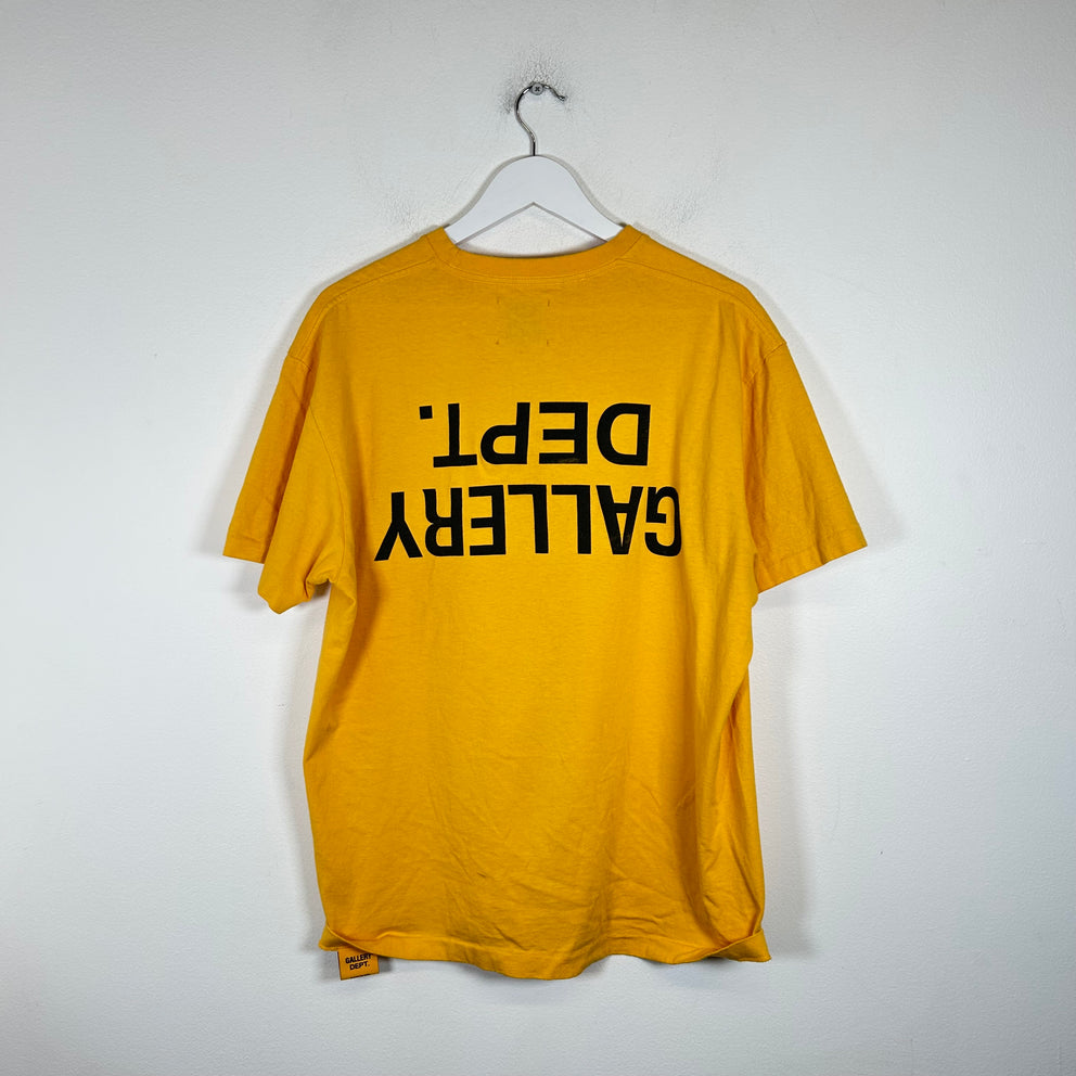 Gallery Dept Yellow Upside Down Logo T-Shirt Size L