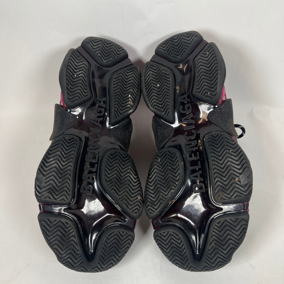 Balenciaga Black/Pink Triple S Sneaker Size 38