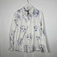 Kid Super 'Faces' Runway Button-Up Shirt Size XL