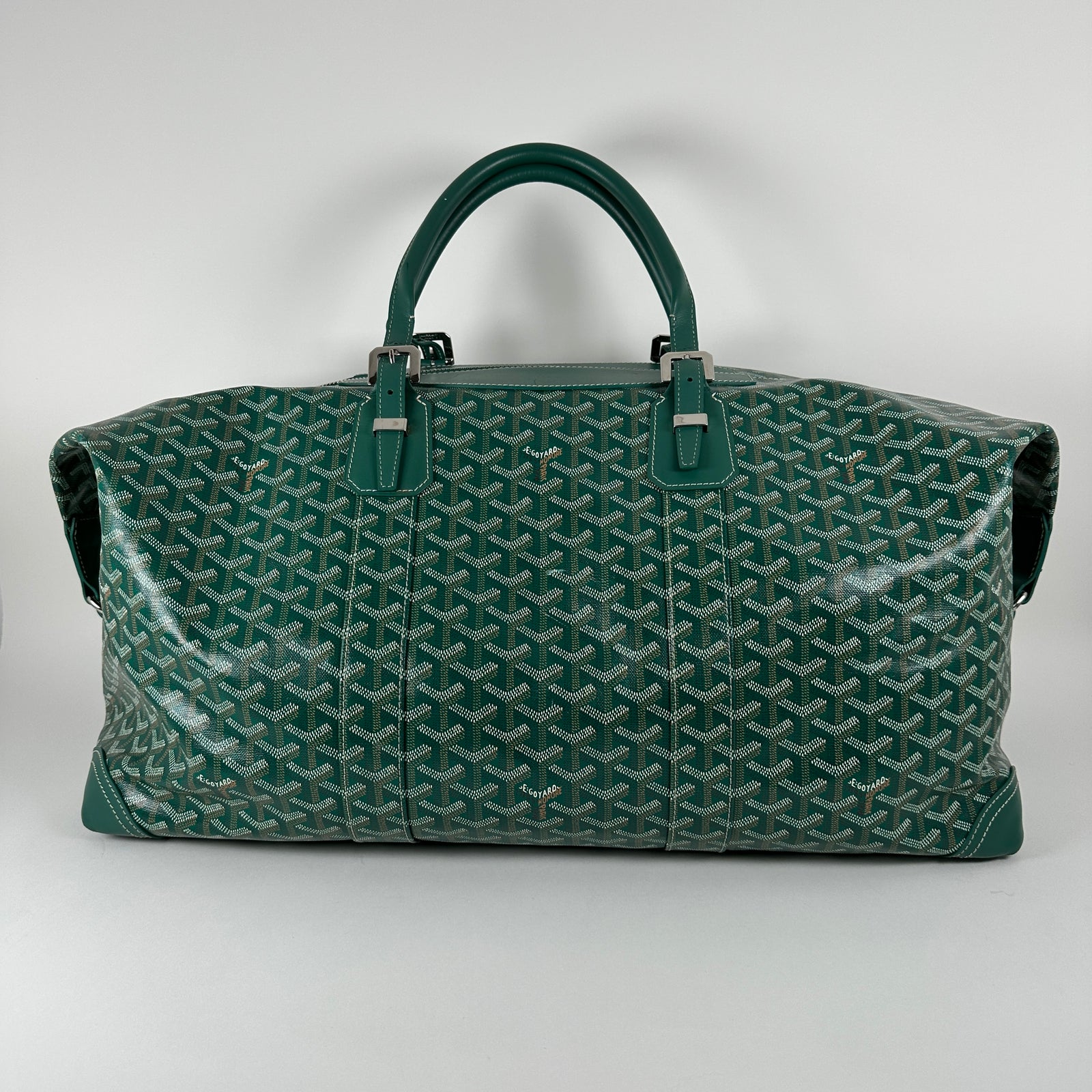 Goyard Goyardine Green Boeing 55 Travel Duffle Bag