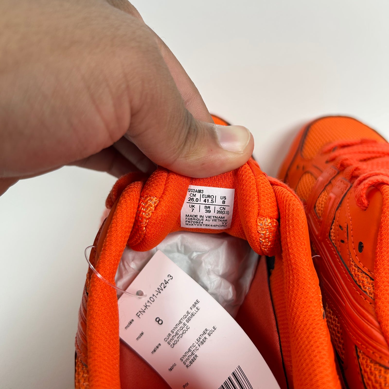 CDG SHIRT x Asics Orange Gel Nunobiki Size 8