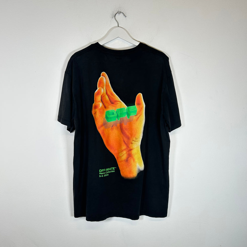 Off-White Black Hand Logo Tee Size XS