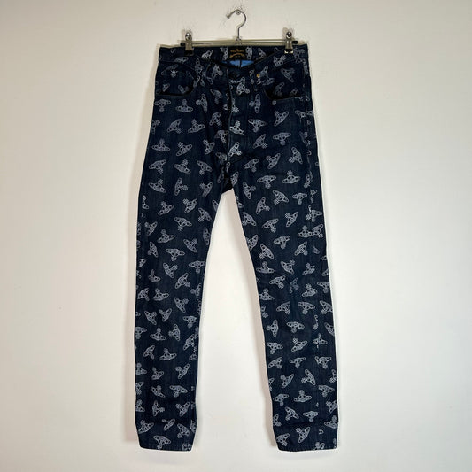 Vivienne Westwood Anglomania Orb Print Slim-Cut Jeans