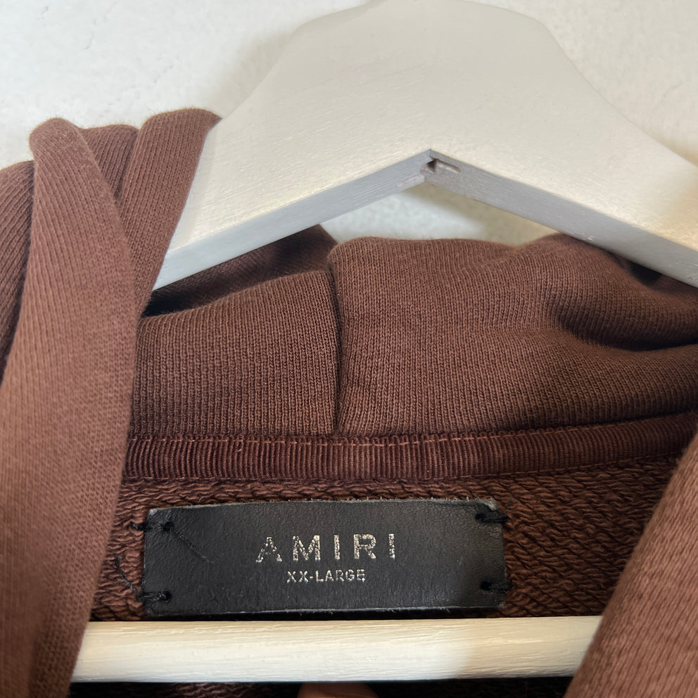 Amiri Brown 3 Hearts Bones Hoodie Size XXL