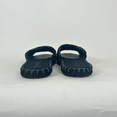 Chanel Black Interlocking CC Braided Tweed Sandals Size 40