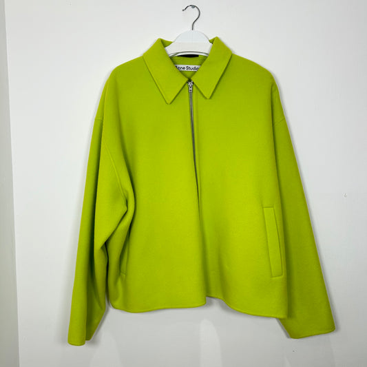 Acne Studios Green Boxy Wool Zip Up Size XL