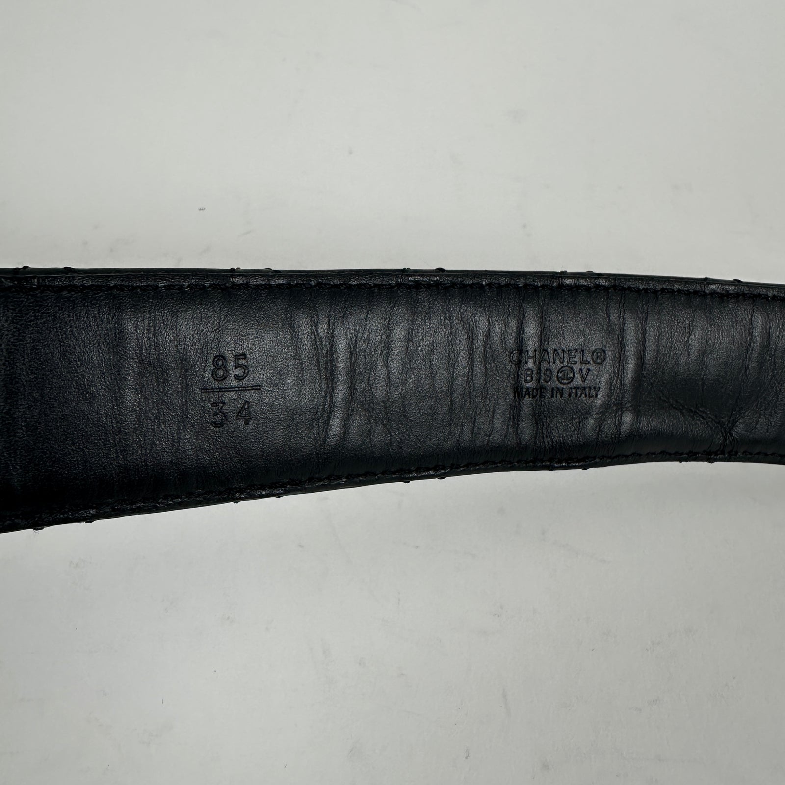 Chanel Black/Gold Quilted 'CC' Belt Size 32