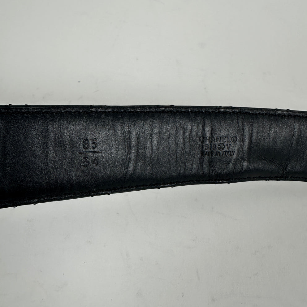 Chanel Black/Gold Quilted 'CC' Belt Size 32