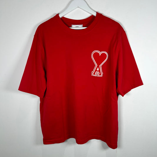 Ami Heart Logo Red T-Shirt Size L