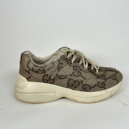 Gucci Beige Maxi GG Rhyton Sneaker Size GG 9.5