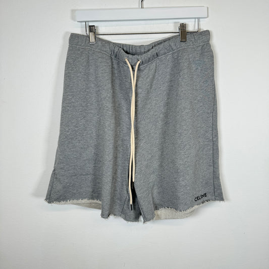 Celine Grey Logo Sweat Shorts Size XXL