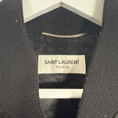Saint Laurent Embroidered 'YSL' Logo Satin Jacket Size M