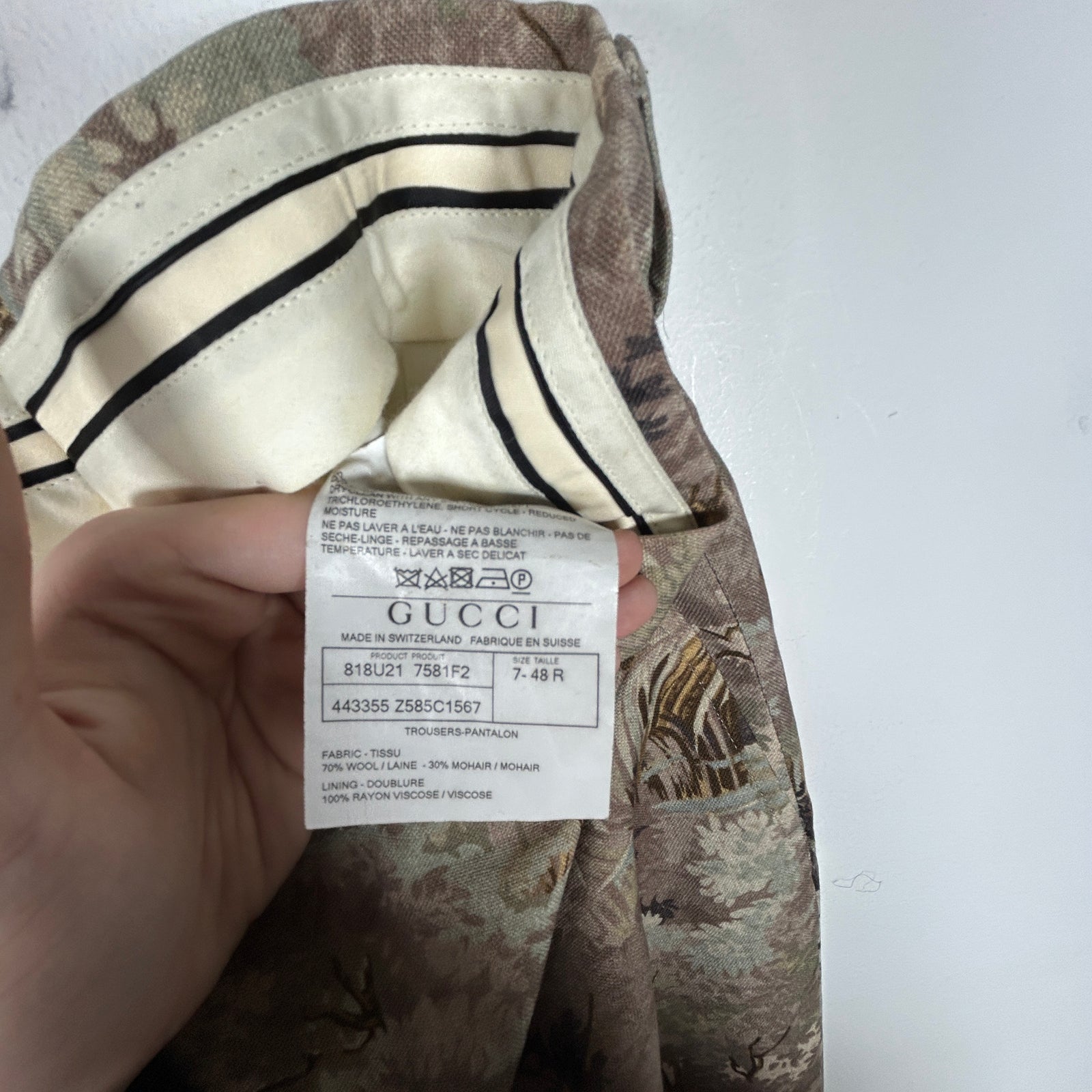 Gucci FW/16 Worsted Wool French Tapestry Pants Size 32
