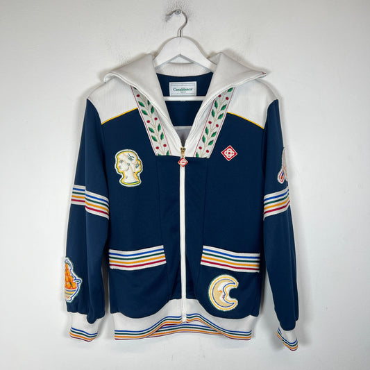 Casablanca Navy Patch Track Varsity Jacket Size S