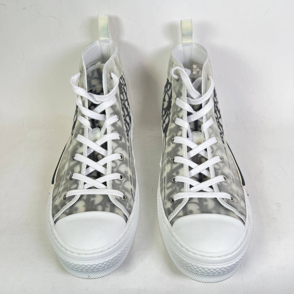 Dior B23 White/Black Oblique High-Top Sneaker Size 45