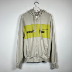 Helmut Lang Beige/Yellow Taxi Zip-Up Hoodie Size M