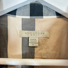 Burberry Tan Check Button Up Size M