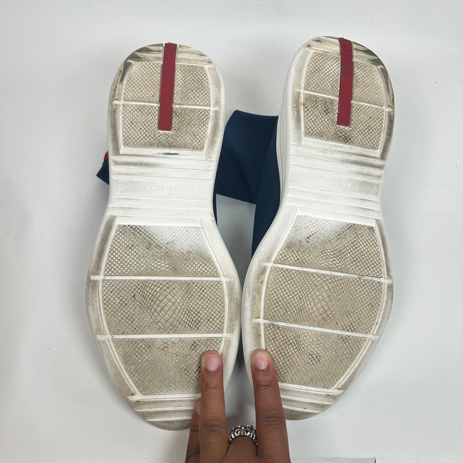 Prada Sport Blue Sock High-Top Sneaker Size 12