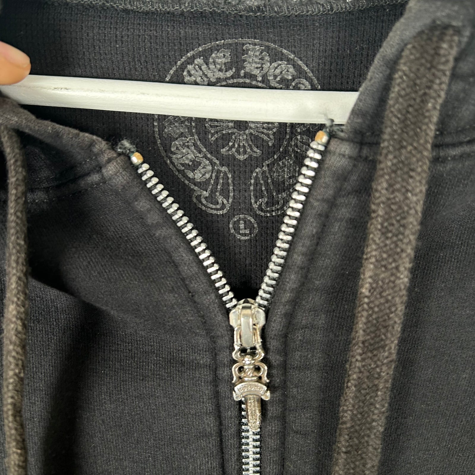 Chrome Hearts Thermal Lined Hoodie Spell-Out Sleeves Size L