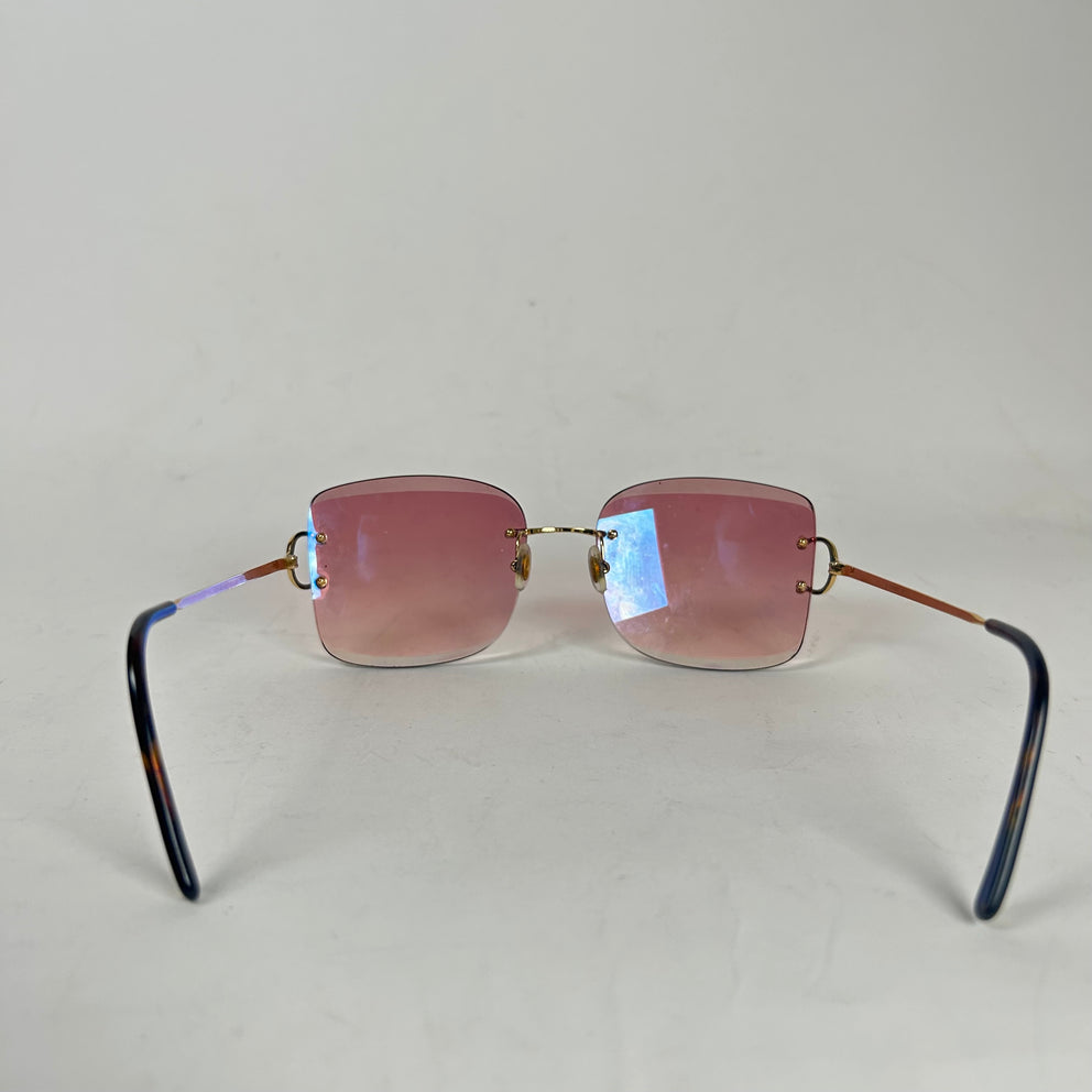 Cartier Pink Square Frame Glasses