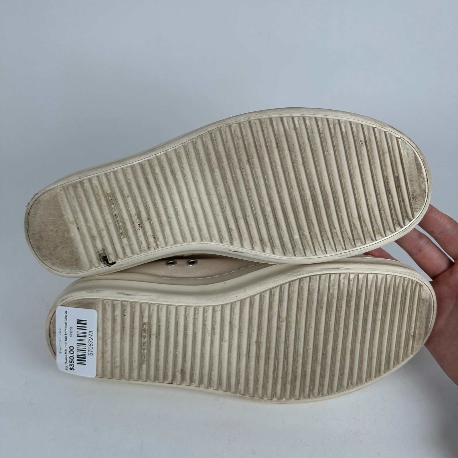 Rick Owens Milk Low Top Ramones Size 44