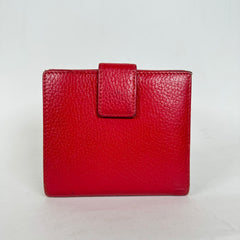 Gucci Red Double G Leather Compact Wallet