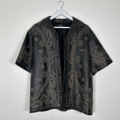 Amiri Laser Cut Western Leather Button Up Size L