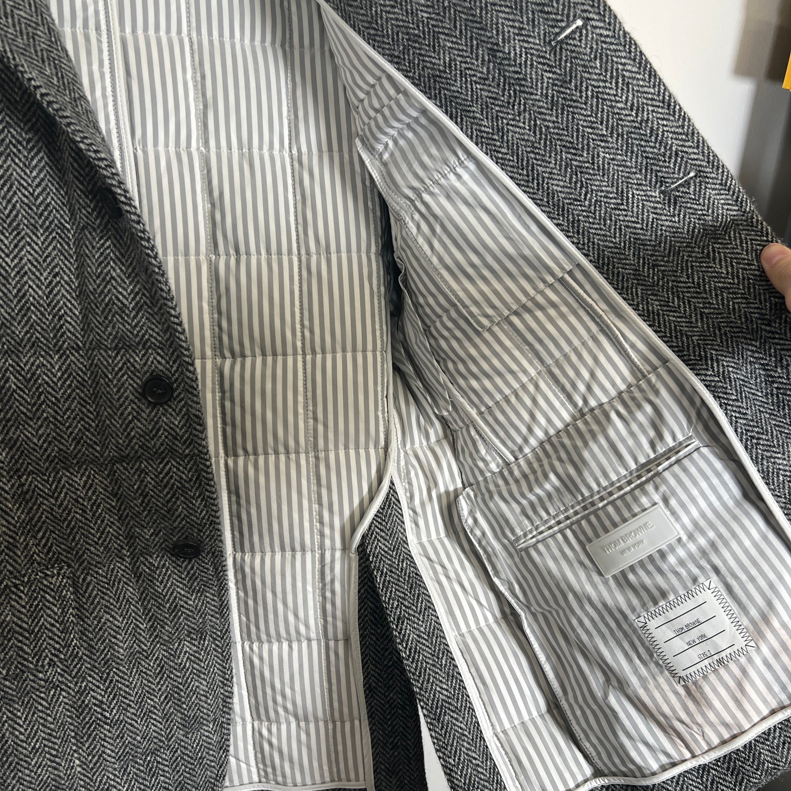 Thom Browne Down Harris Tweed Jacket